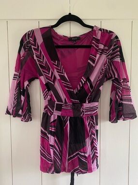 Y2K Vintage Express Pink and Black Babydoll Top